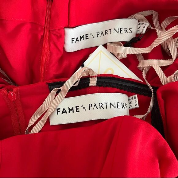 NEW Fame and Partners x Free People 2-Piece Maxi Skirt Set & Crop Top Red Size 2 - Picture 7 of 7